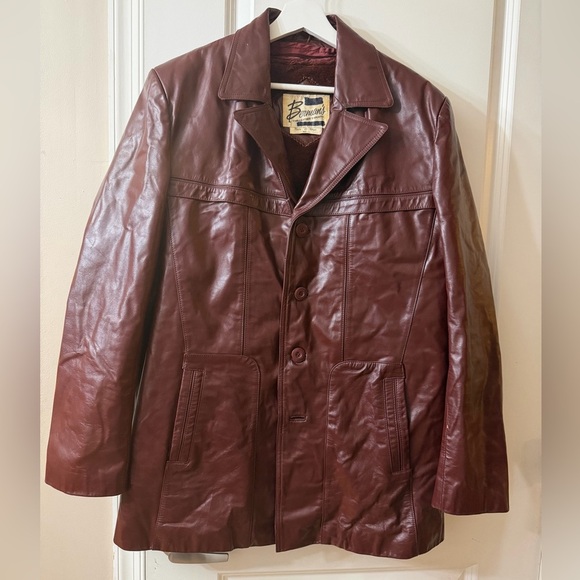 Brahmin Deep Brown Leather Trench Coat - Picture 1 of 8